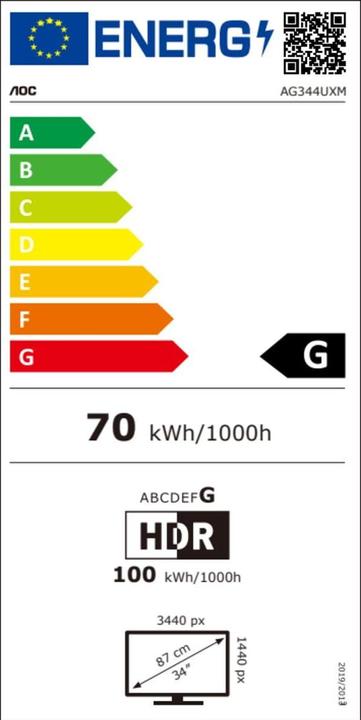 Energy Label AOC AG344UXM (3440 x 1440 pixels, 34")