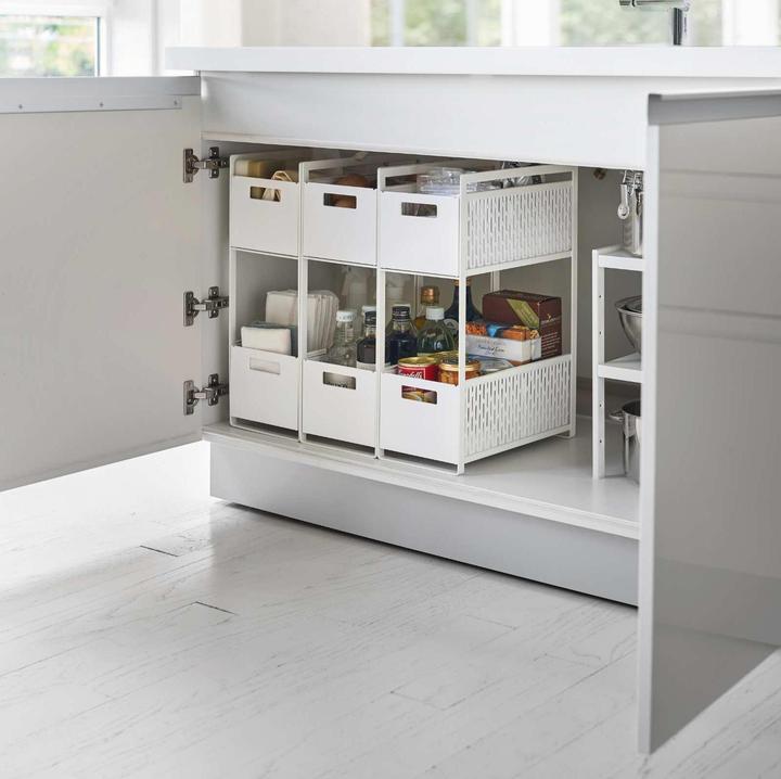 Actual product image Yamazaki Storage baskets with stand TOWER (2 x)