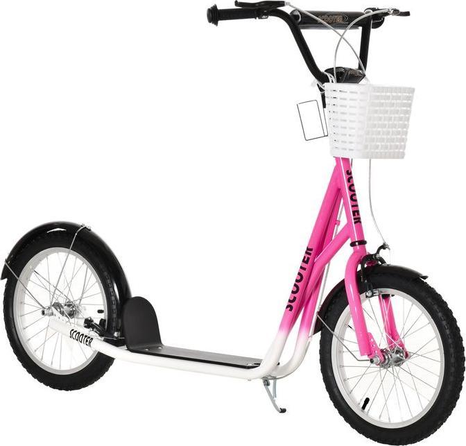 Swisshandel24 Children's scooter Scooter kick scooter with brake Basket height-adjustable for 5-12 children