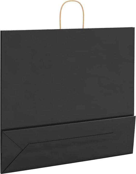 Produktbild VidaXL Kraftpapiertüten 50 Stk. mit Henkel Schwarz 54x15x49 cm Papiertüte (Geschenktüte, 50 x)