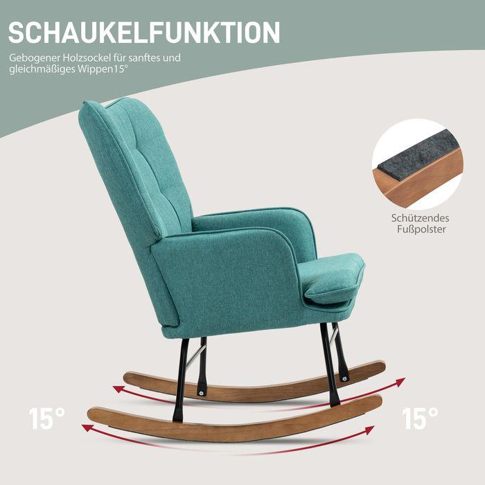 Produktbild Swisshandel24 Schaukelstuhl, bis 130 kg, Schwingsessel inkl. Hocker