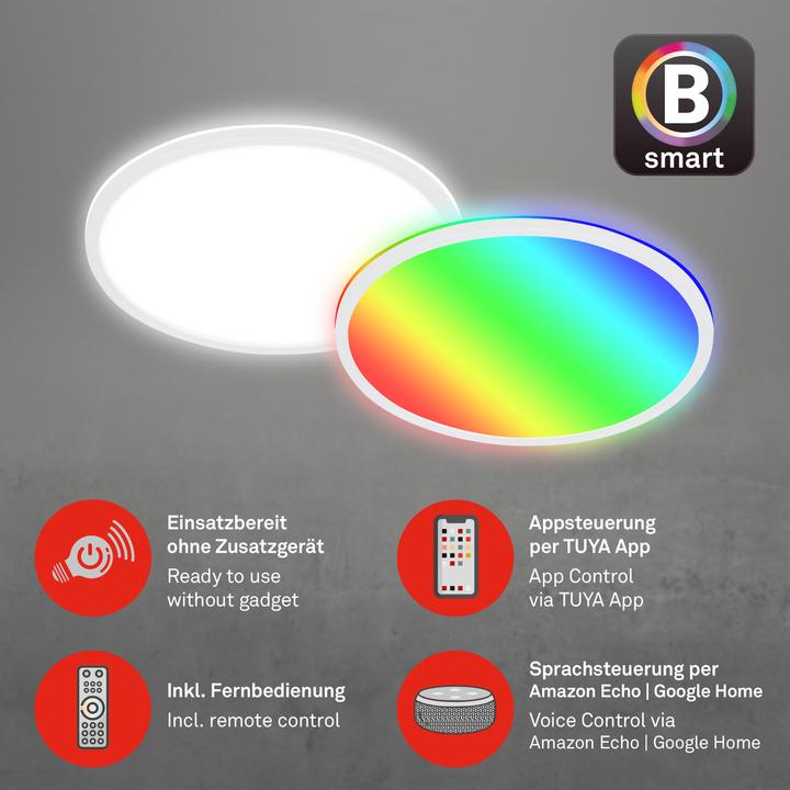 Image du produit Briloner B smart WiFi + Bluetooth Panneau LED RGB/W, LED/22W (2700 lm)