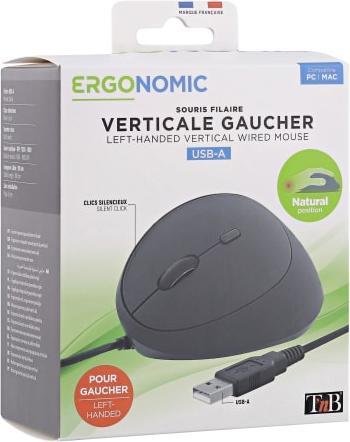 Produktbild T'nB Souris filaire fil ergonomique Ergo pour gaucher (Noir) (Kabelgebunden)