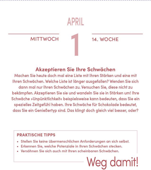 Produktbild Weg damit! 2026 - Entrümpeln für jeden Tag - Tagesabreisskalender zum Aufstellen oder Aufhängen (11 x 15 cm, Harter Einband, Deutsch)