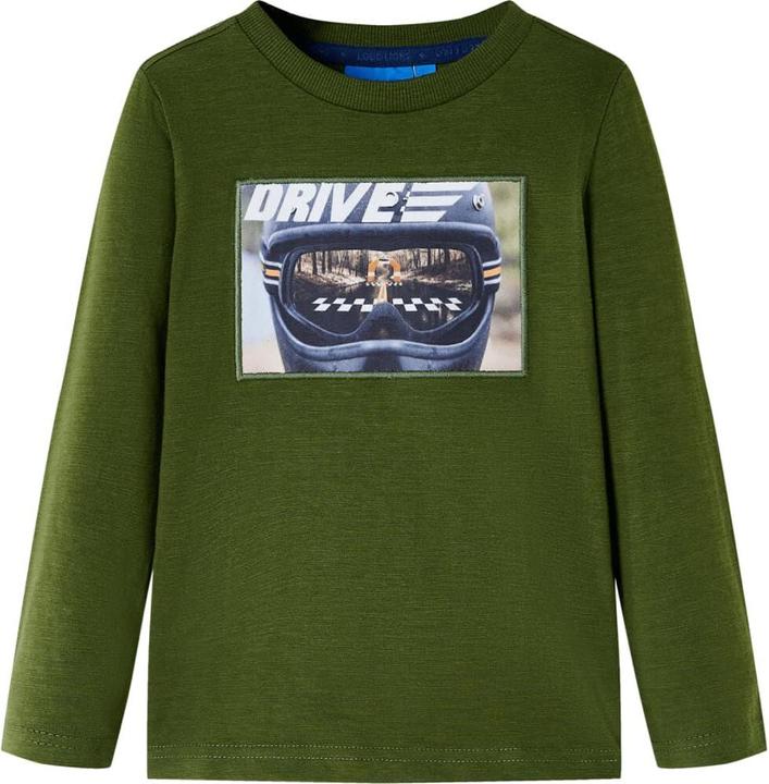 VidaXL Kinder-Langarmshirt Dunkles Khaki 116,Material: 100 (116)