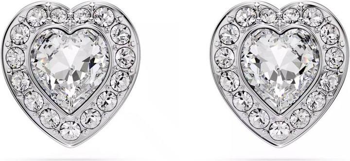 Swarovski x Ariana Grande Ohrstecker Verschiedene Schliffe Herz Weiss Rhodiniert (Swarovski Metall)