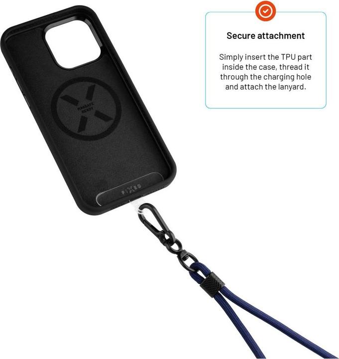 Actual product image Fixed Universal lanyard for mobile phones, blue