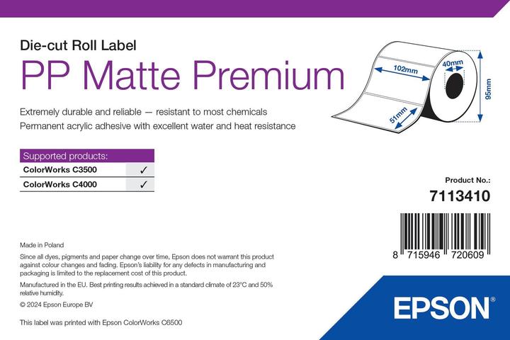 Produktbild Epson Pp Matte Label Prem Die-Cut (10.20 cm)