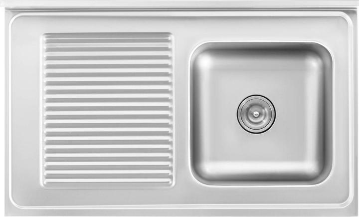 Produktbild Royal Catering Spülenschrank Spülenunterschrank Spülschrank Edelstahl Becken: 400x400x240 mm (Aufsatzspülbecken, 24 cm, 60 cm)