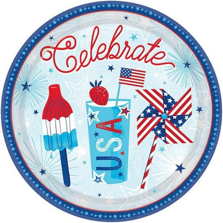 Image du produit Amscan - Assiettes de fête USA CELEBRATION (8 x)