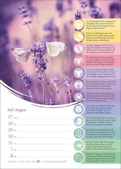 Produktbild Harenberg Horoskope Wochenkalender 2026 - Wochenkalender mit Prognosen für alle Sternzeichen (Deutsch)