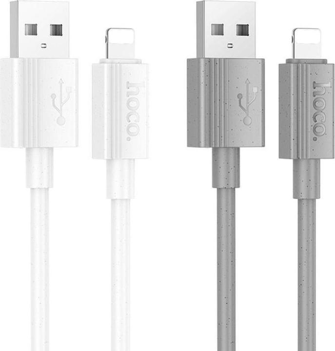 Actual product image Hoco Cable cable USB A to Lightning 2,4A X107 1 m white (1 m, USB 3.2 Gen 1)