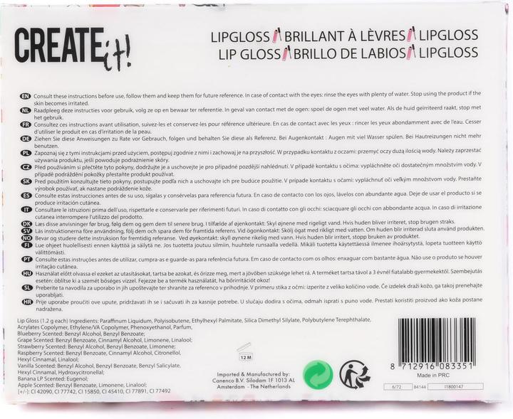 Immagine prodotto Create It! Lucidalabbra Geur & Glitter, 7 pezzi.