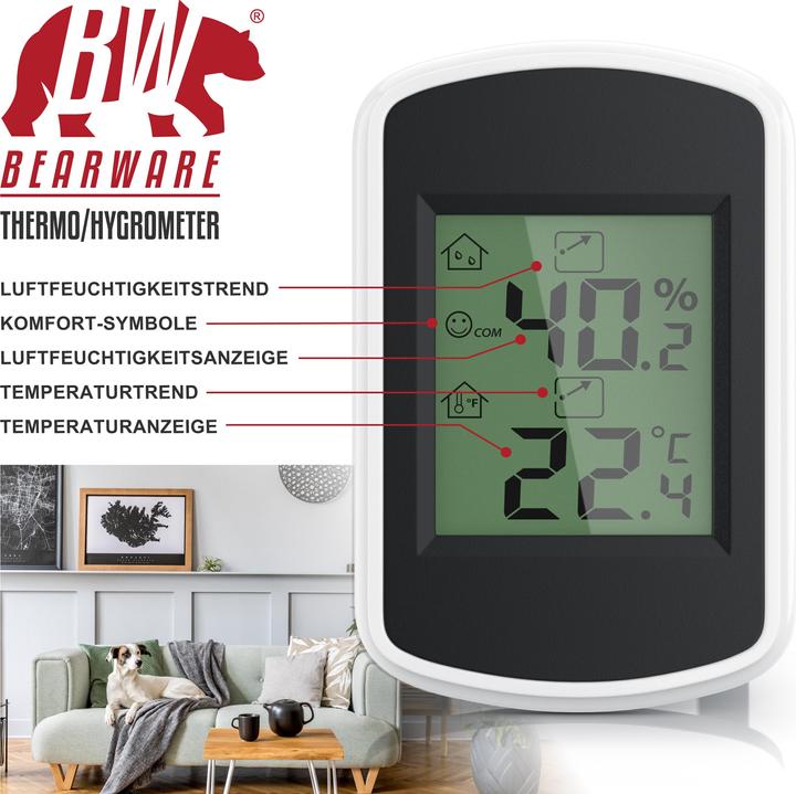 Produktbild Bearware Wetterstation, Innenwetterstation, Thermometer Hygrometer, Temperatur und Luftfeuchtigkeit Messgerät
