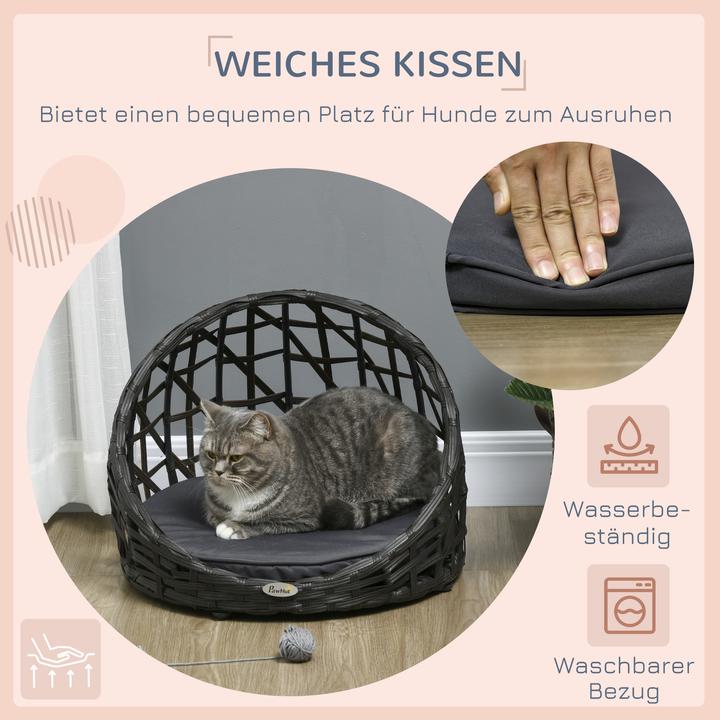Produktbild PawHut Hundekorb mit Kissen (Katze, Hund)