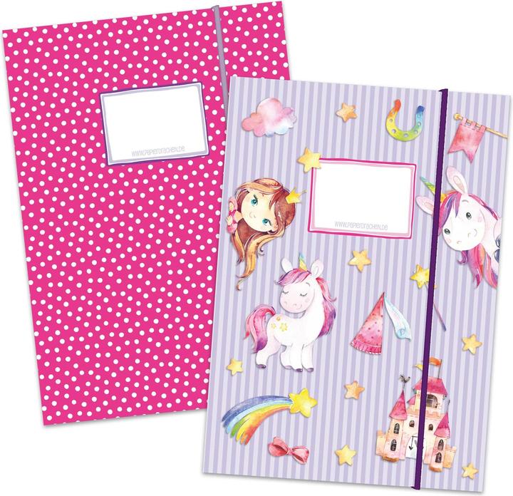 Produktbild Papierdrachen Schulmappe 2er Set DIN A4 - Einhorn (VE 4) (A4, 2 x)