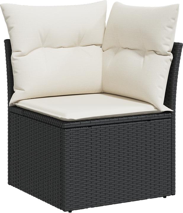 Produktbild VidaXL 10-teilige Garten-Sofa-Set mit Kissen Schwarz Poly Rattan Akazie