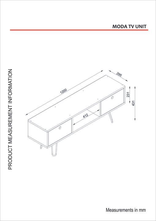 Produktbild Kalune Design Nilo (120 x 43 x 29.5 cm)