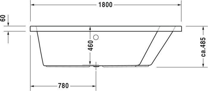 Produktbild Duravit Badewanne PAIOVA 1800x1400mm, 1 Rückenschräge rechts weiss (315 l, 180 cm, 140 cm)