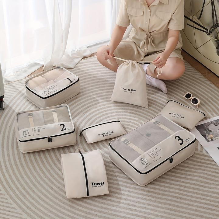 Immagine prodotto Only-Bags.Store 7 pezzi di cubi da imballaggio per valigie, organizzatore di bagagli leggeri, scarpe da imballaggio