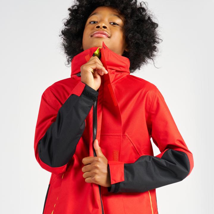 Produktbild Tribord Regenjacke Segeljacke Kinder wasserdicht winddicht - Sailing 300 rot/gelb