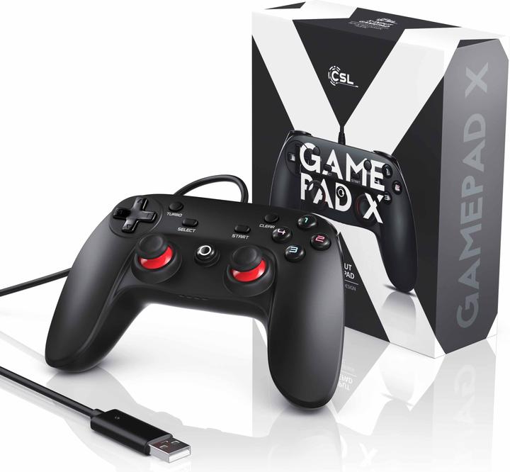 Produktbild CSL 2x Gaming Controller Set, PC & PS3 Gamepad, Dual Vibration, Turbo Funktion, Direct & X-Input (PC, PS3)