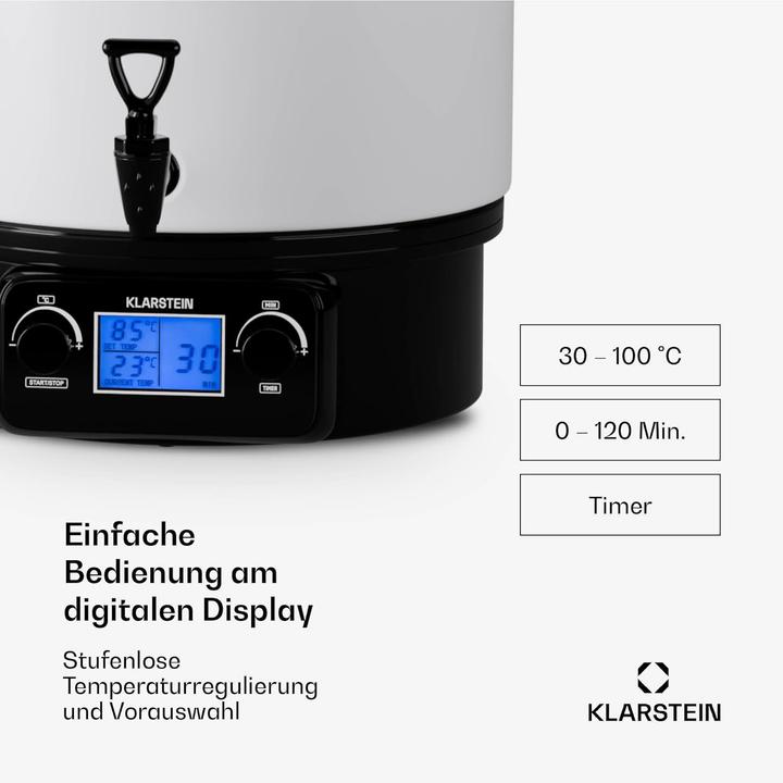 Image du produit Klarstein Digitaler Glühweinkocher & Einkochautomat mit Hahn (27 l)