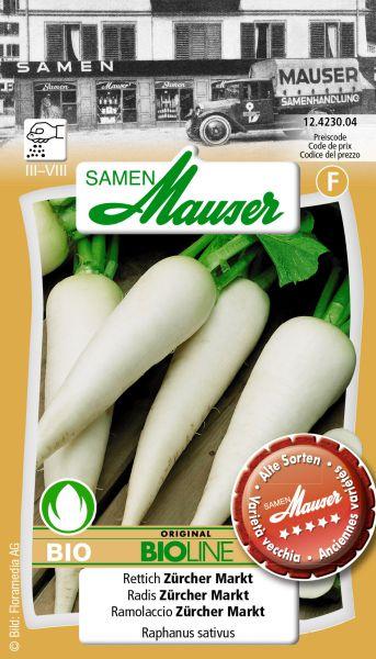 Produktbild Samen Mauser Knospe Bio Rettich Zürcher Markt (Gemüsesamen)