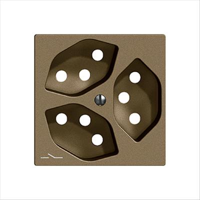 Actual product image Feller Cover set socket 3xT13 S K coffee