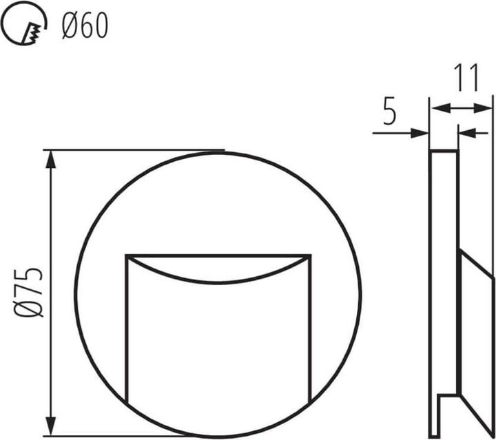 Immagine prodotto Kanlux Apparecchio per scale LED 12V 0,8W ERINUS LED O B-NW 4000K 15lm nero 33335 (15 lm)