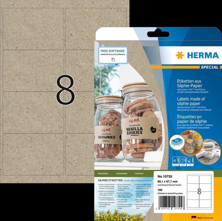 Produktbild HERMA Graspapier Etiketten A4