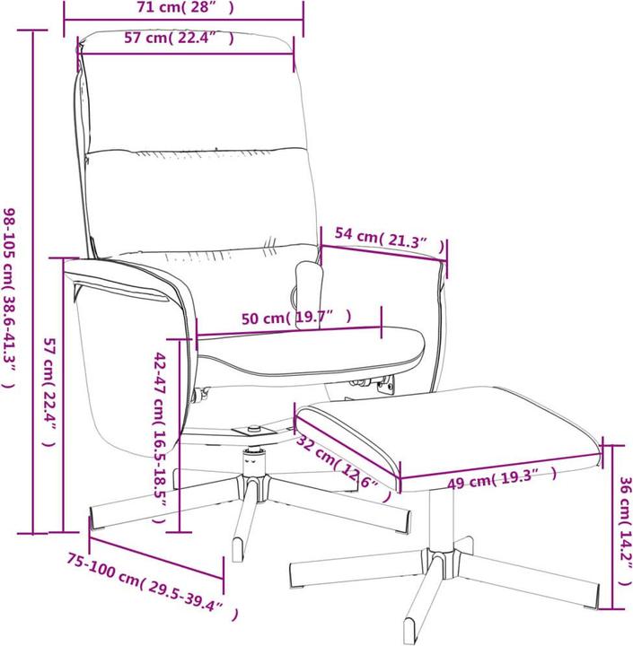 Image du produit VidaXL Fauteuil de massage avec repose-pieds Tissu gris foncé,Couleur