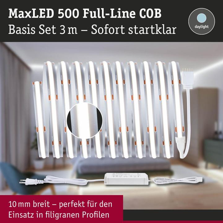 Immagine prodotto Paulmann Set di strisce COB MaxLED 500 a linea intera (Luce del giorno, 300 cm, Interno)