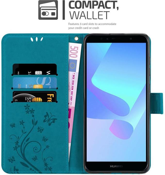 Produktbild Cadorabo Flower Book Hülle (Huawei Y6 Prime (2018), Huawei Honor 7a)