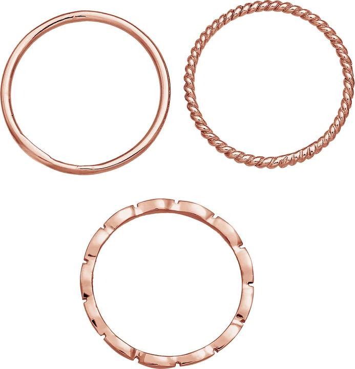 Immagine prodotto Elli Anello a fascia impilabile Set di 3 anelli in argento 925 (52, 925 Argento)
