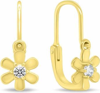 Brilio Silver - Luxury gold-plated earrings with clear zircons EA1012R