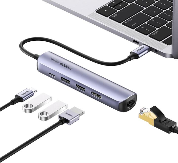 Actual product image Ugreen USB-C to 2x USB-A (USB-C, 5 Ports)