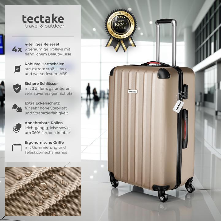 Immagine prodotto tectake Cleo 4 pezzi con bilancia per bagagli (95 l, L (90 - 115l))