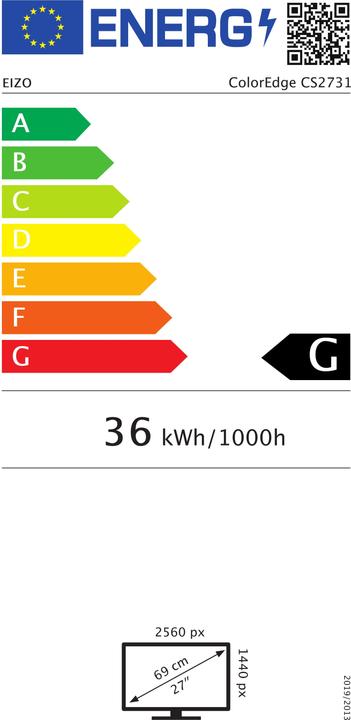 Energy Label Eizo CS2731 ColorEdge (2560 x 1440 pixels, 27")