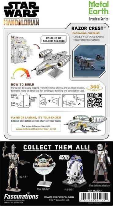 Actual product image Metal Earth Iconx Star Wars Mandalorian - Razor Crest