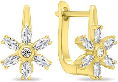 Immagine prodotto Brilio Argento - Orecchini scintillanti placcati oro Fiori con zirconi EA352Y