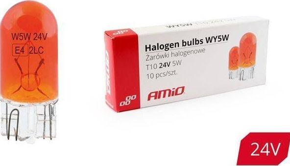Amio Halogen bulbs WY5W T10 5W W2.1x9.5d AMBER 24V 10pcs.