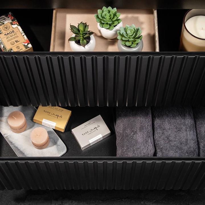 Produktbild En.Casa Waschtischunterschrank Skelbolu 120x60x40 cm Schwarz