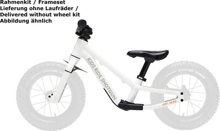 Produktbild Kids Ride Shotgun Dirt Hero Laufrad Rahmenkit, 12"/14", white (14")