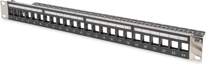 Digitus Patch Panel modulare schermato 24 porte Blank 1U Rack Mount colore Nero trasparente campi logo