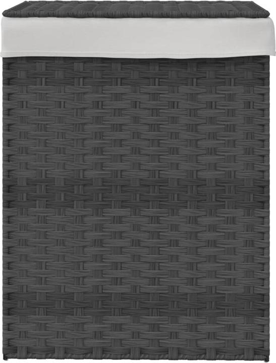 Produktbild VidaXL Wäschekorb mit Deckel Grau 46x33x60 cm Poly Rattan,Farbe