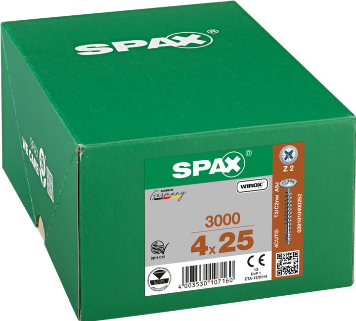 Produktbild Spax Rückwandschrauben PZ2 4,0x25 mm (1000 Schrauben pro Stück)