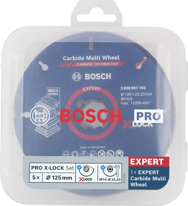 Bosch Professional Zubehör PRO Cutting and grinding X-Lock set, 125 x 1 x 22.23 mm