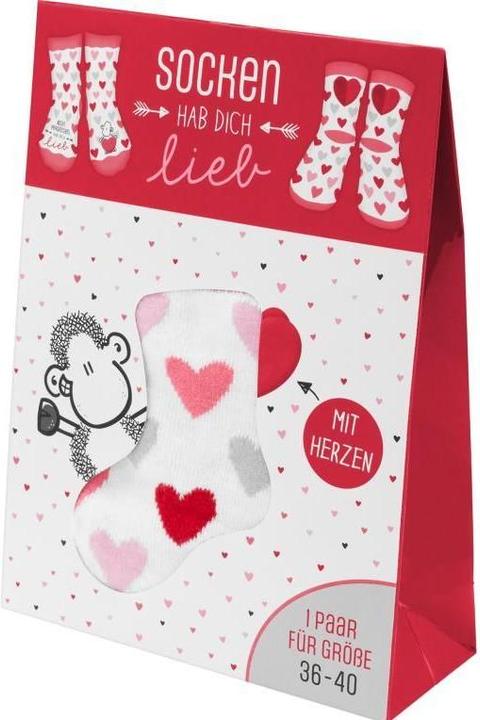 Actual product image Sheepworld Socks with heart motif "LIEB" (Single pack, 36 - 40)