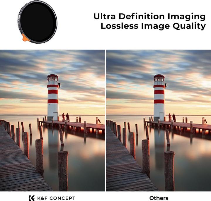 Image du produit K&F Concept Filtre pour objectif 55MM ND2-ND400 variable (1-9 Stops) 28 couches vertes multicouches HD